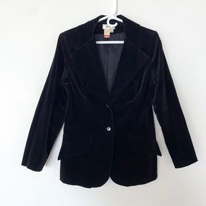 Vintage Velvet Black Blazer Women Size Small